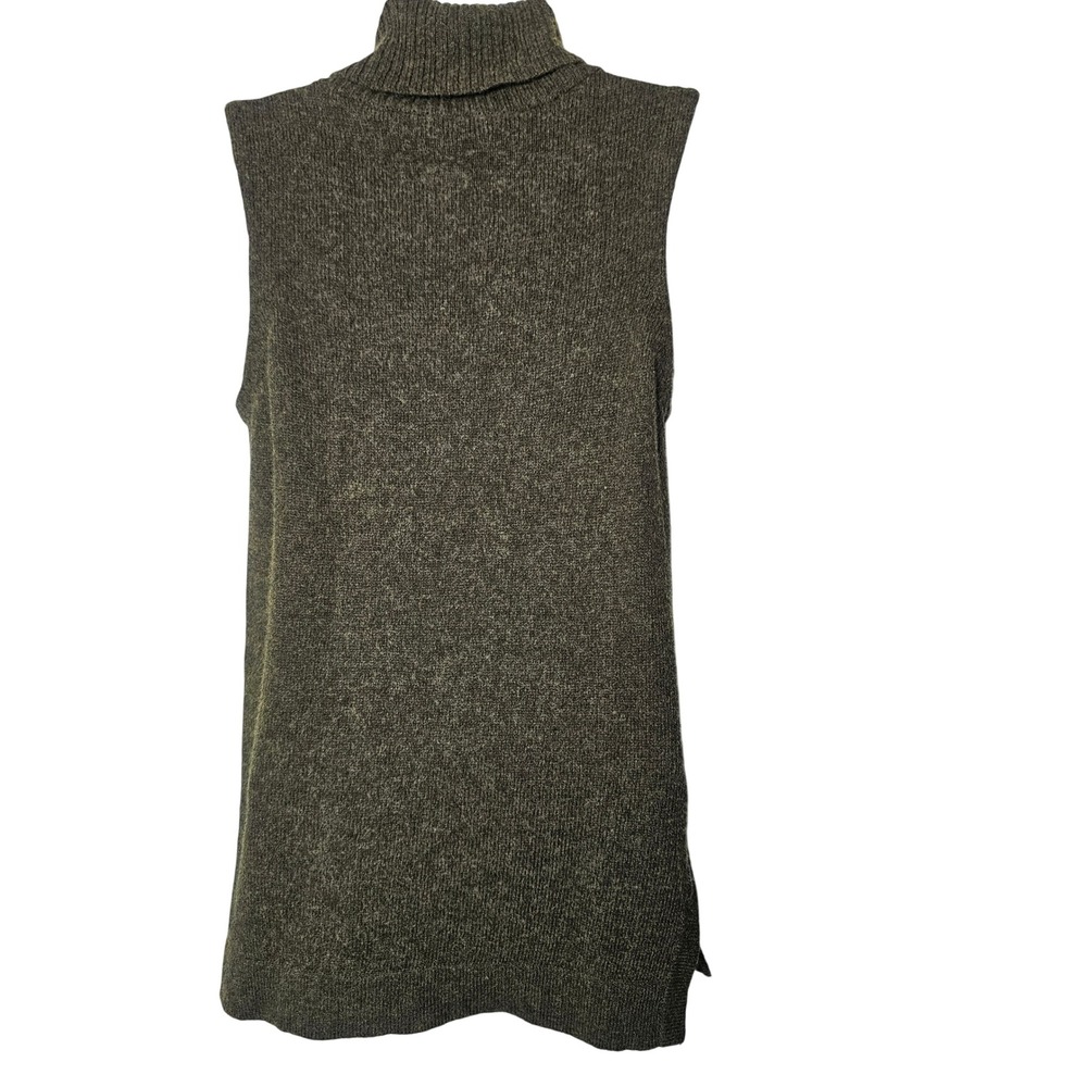 J.Crew Mercantile Womens Wool Blend Turtleneck Vest M Olive Green Academic Fall - Picture 3 of 10